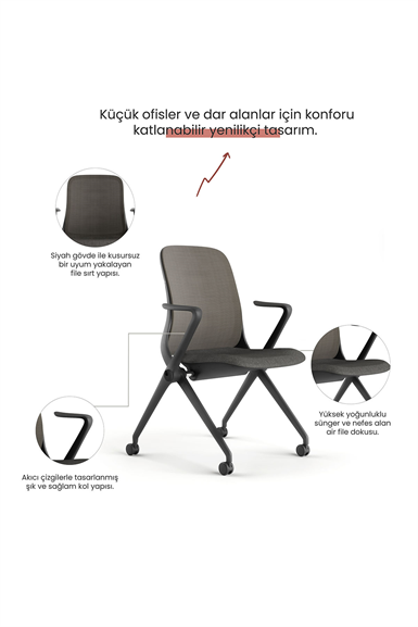 Seduna Alba Siyah Ofis Sandalyesi | Toplantı Koltuğu