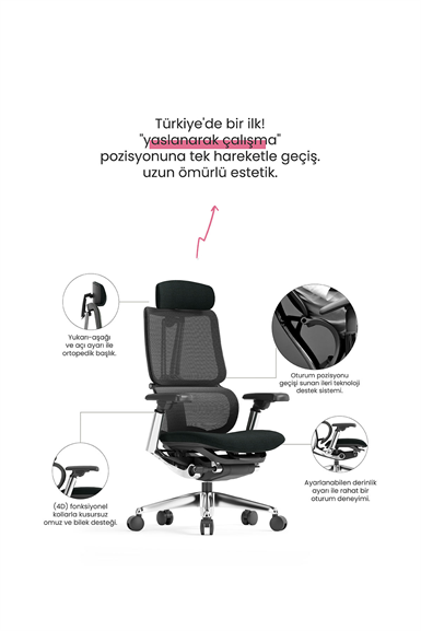Seduna Fortuno Premium Black Yönetici Koltuğu | Ofis Sandalyesi