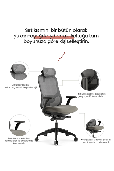 Seduna Stella Premium Siyah Ofis Koltuğu | Yönetici Koltuğu