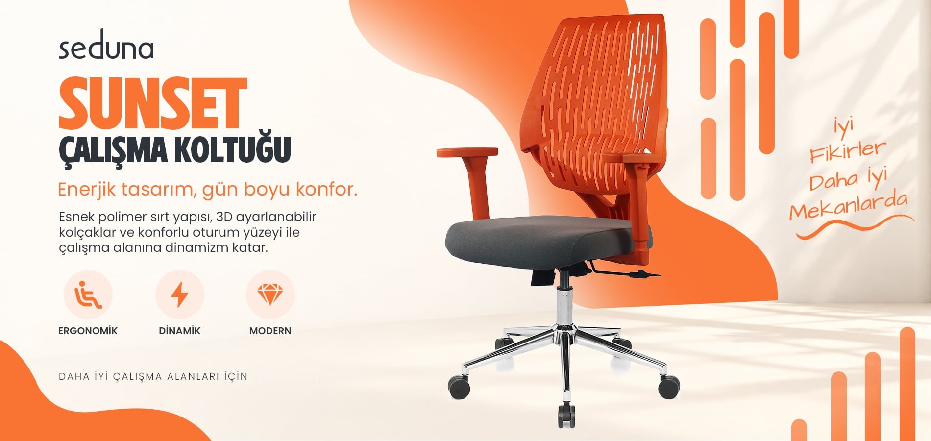 Sunset Çalışma Sandalyesi | Ofis Koltuğu