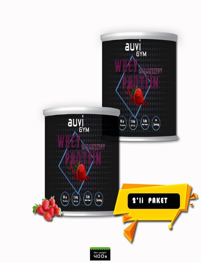 Whey Protein Tozu Çilek 2'li 800 g,72 servis