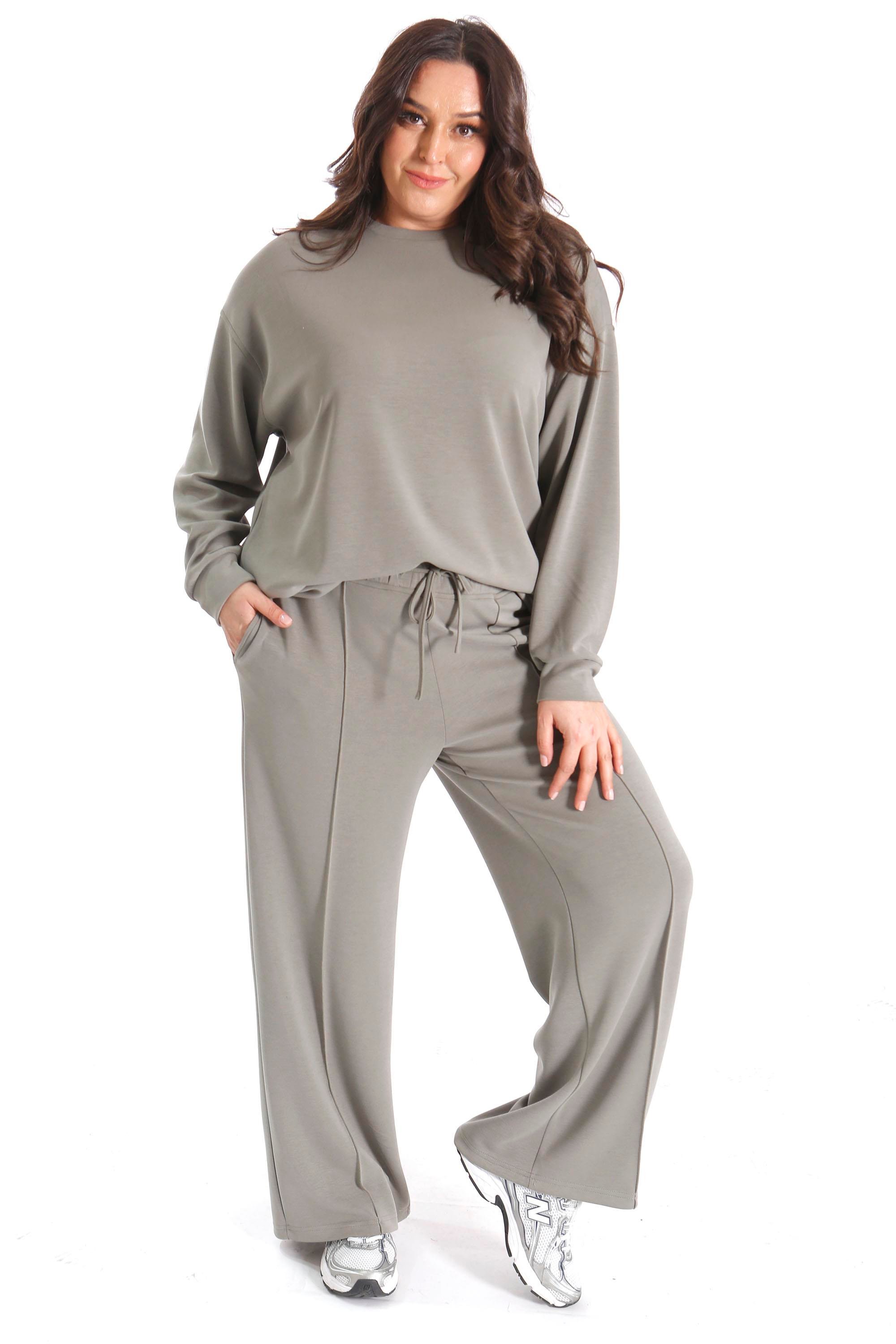 Trend42plus Modal Kumaşlı Yumuşak Dokulu Alt Üst Haki Takım