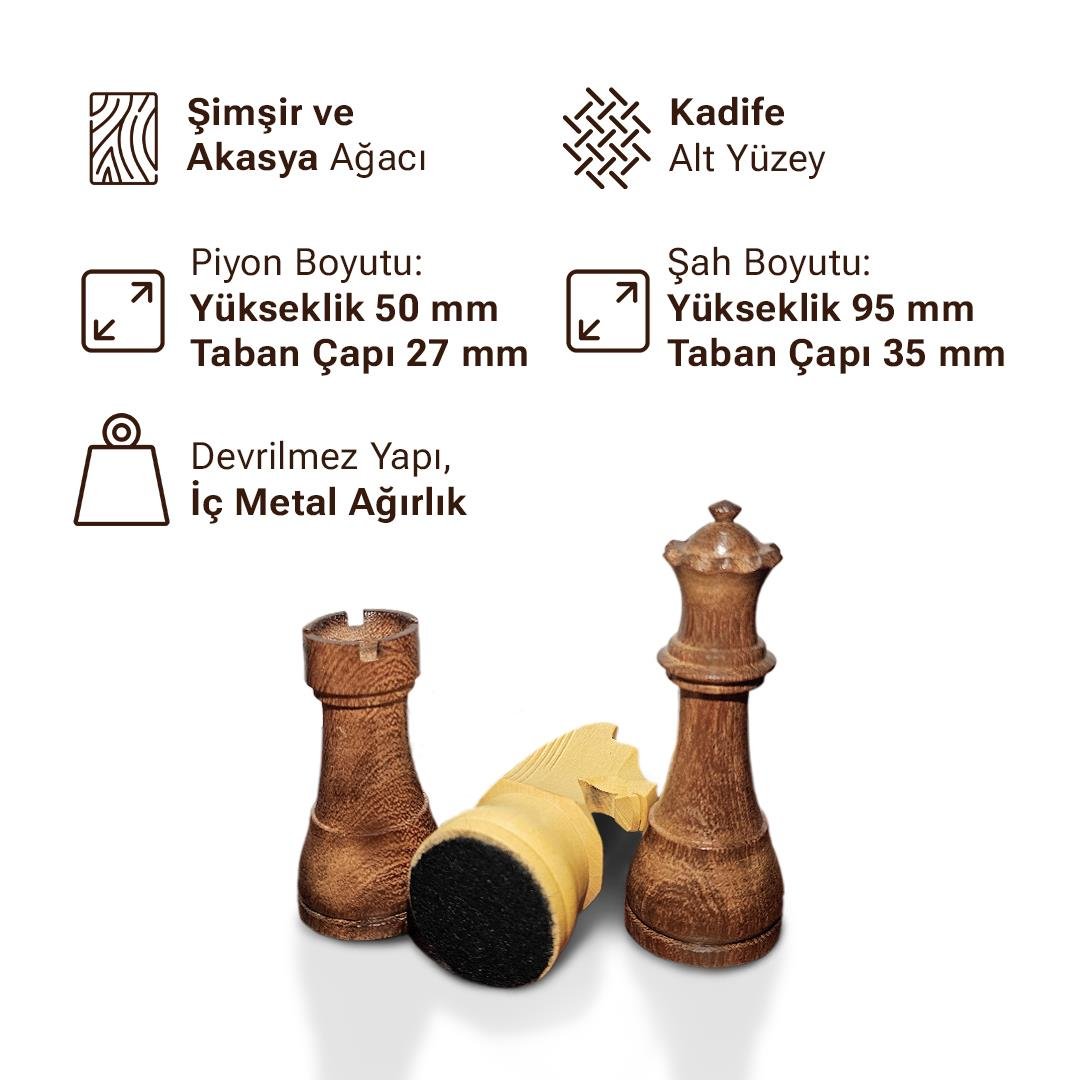 Ahşap Satranç Figürleri (95 mm)