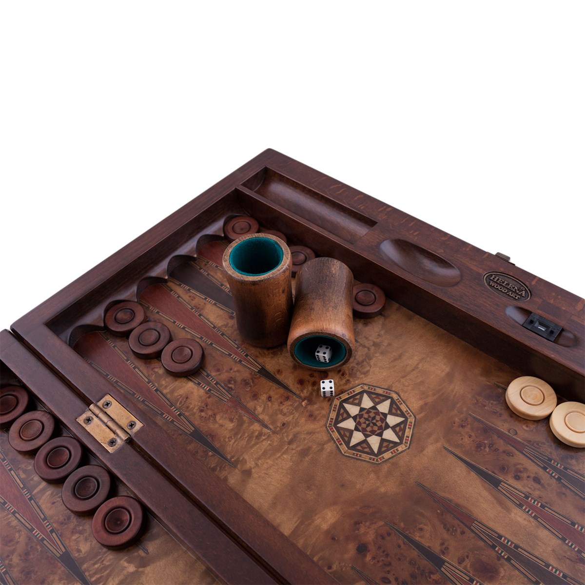 Asia Backgammon Set With Numerator | Natural Mazel Veneer