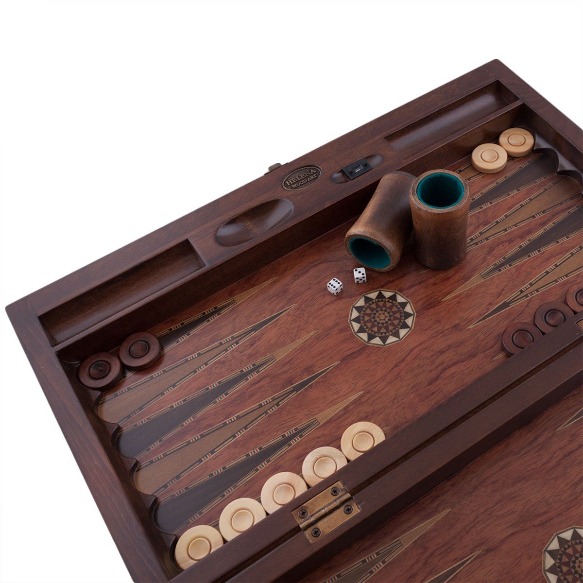 Asia Backgammon Set with numerator | Natural Rosewood Veneer