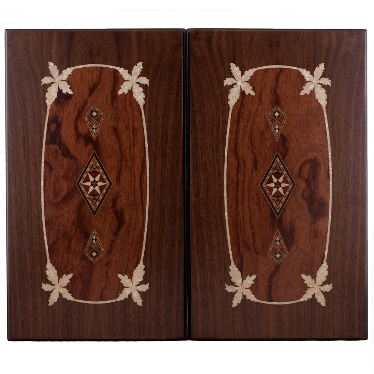 Asia Backgammon Set with numerator | Natural Walnut Veneer