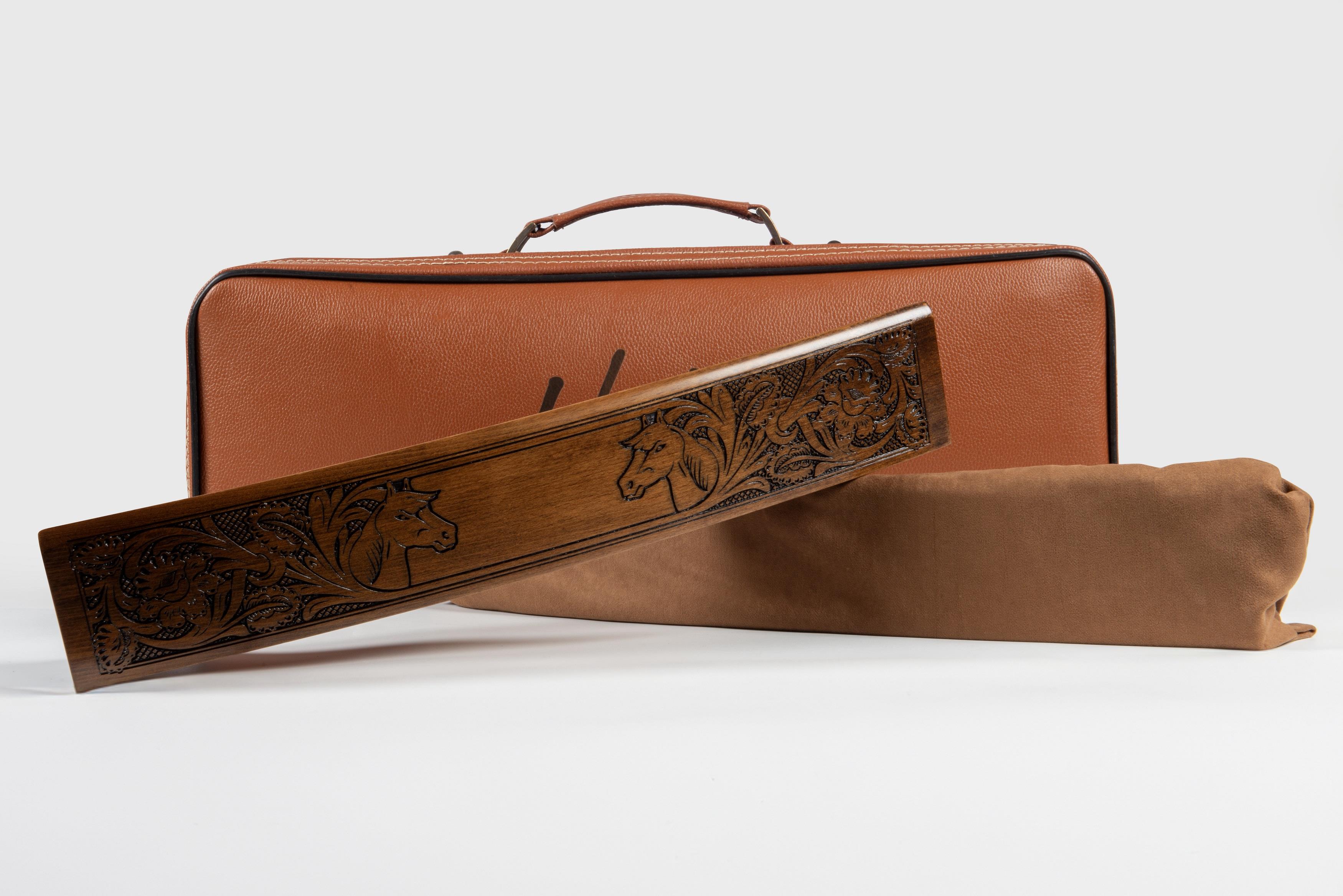 At Motifli Ahşap Oval Okey Takımı