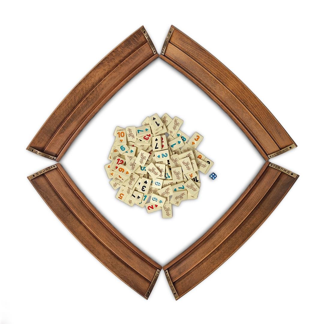 Dragon Motifli Oval Okey Takımı