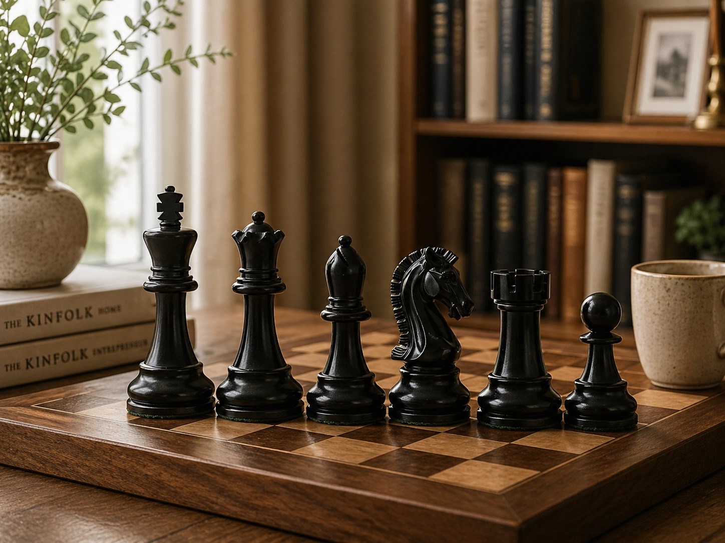 Elegant Yedek Vezirli Ahşap Figür