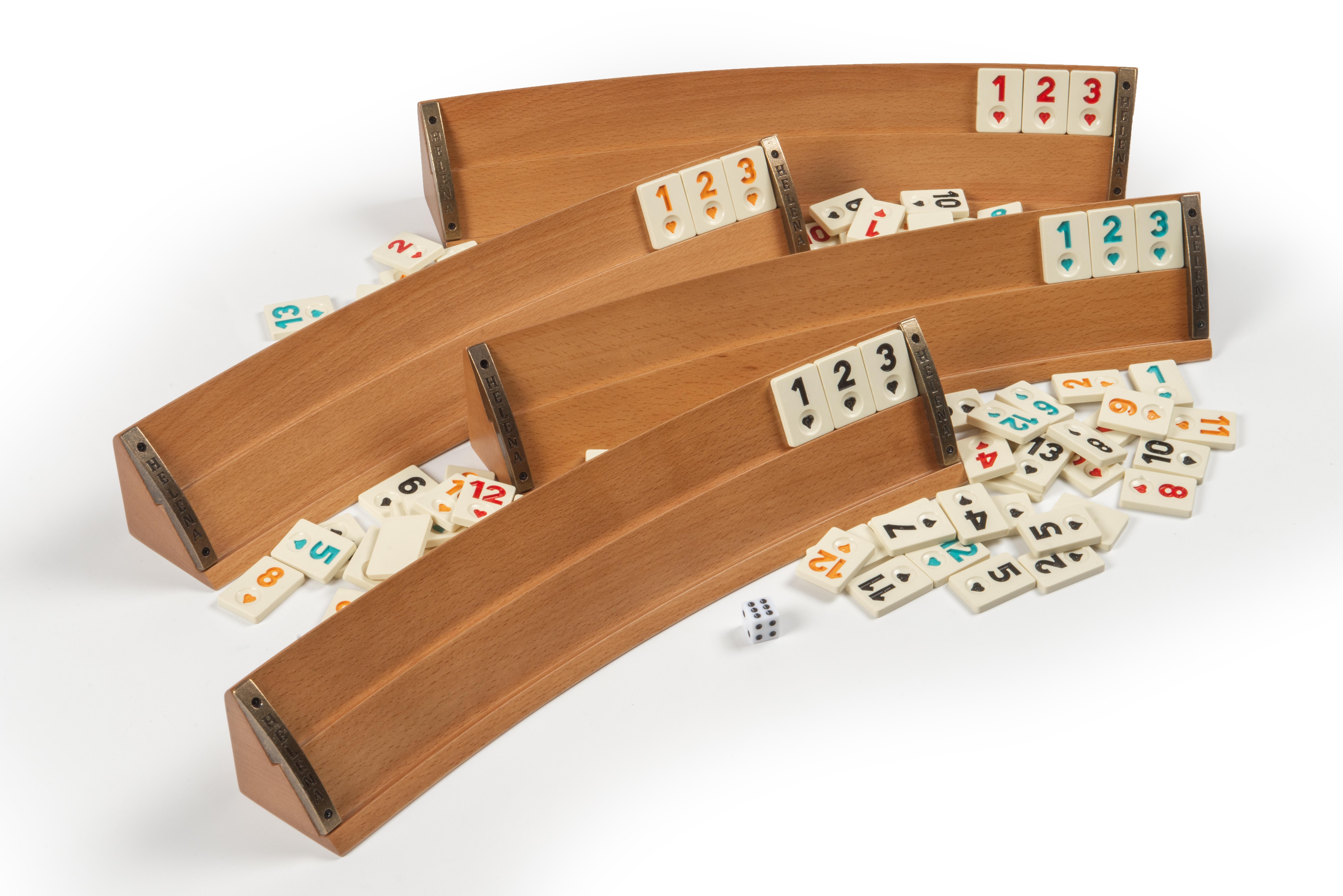 Elliptic Oval Masif Ahşap Okey Takımı Naturel