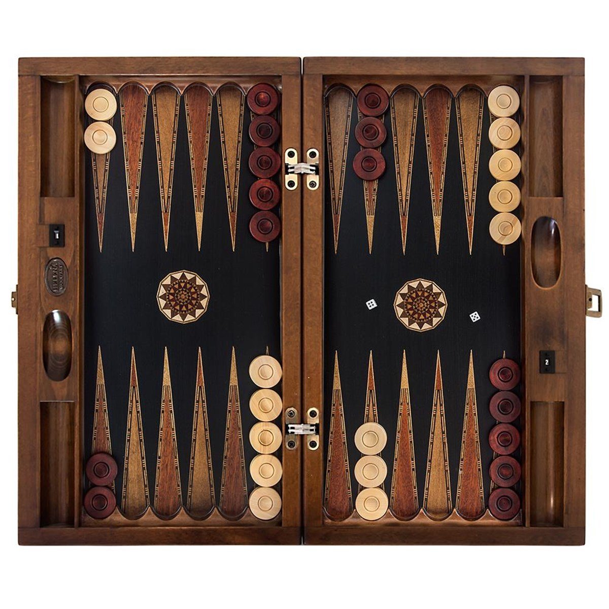 Genius Backgammon Set | Natural Black Veneer