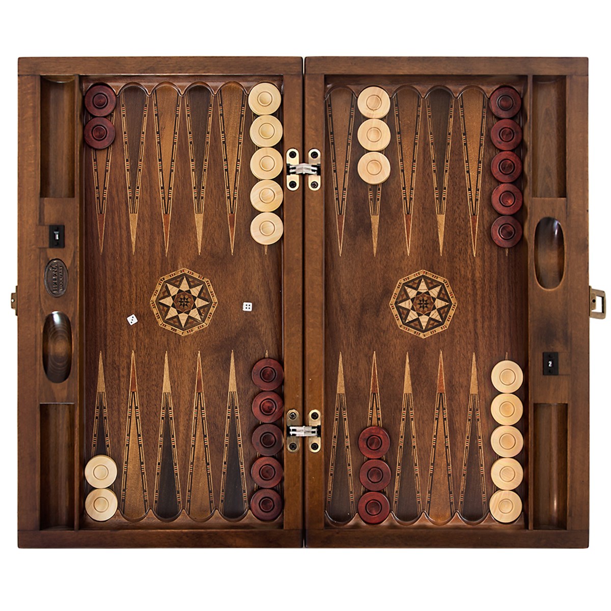 Genius Backgammon Set | Natural Walnut Veneer