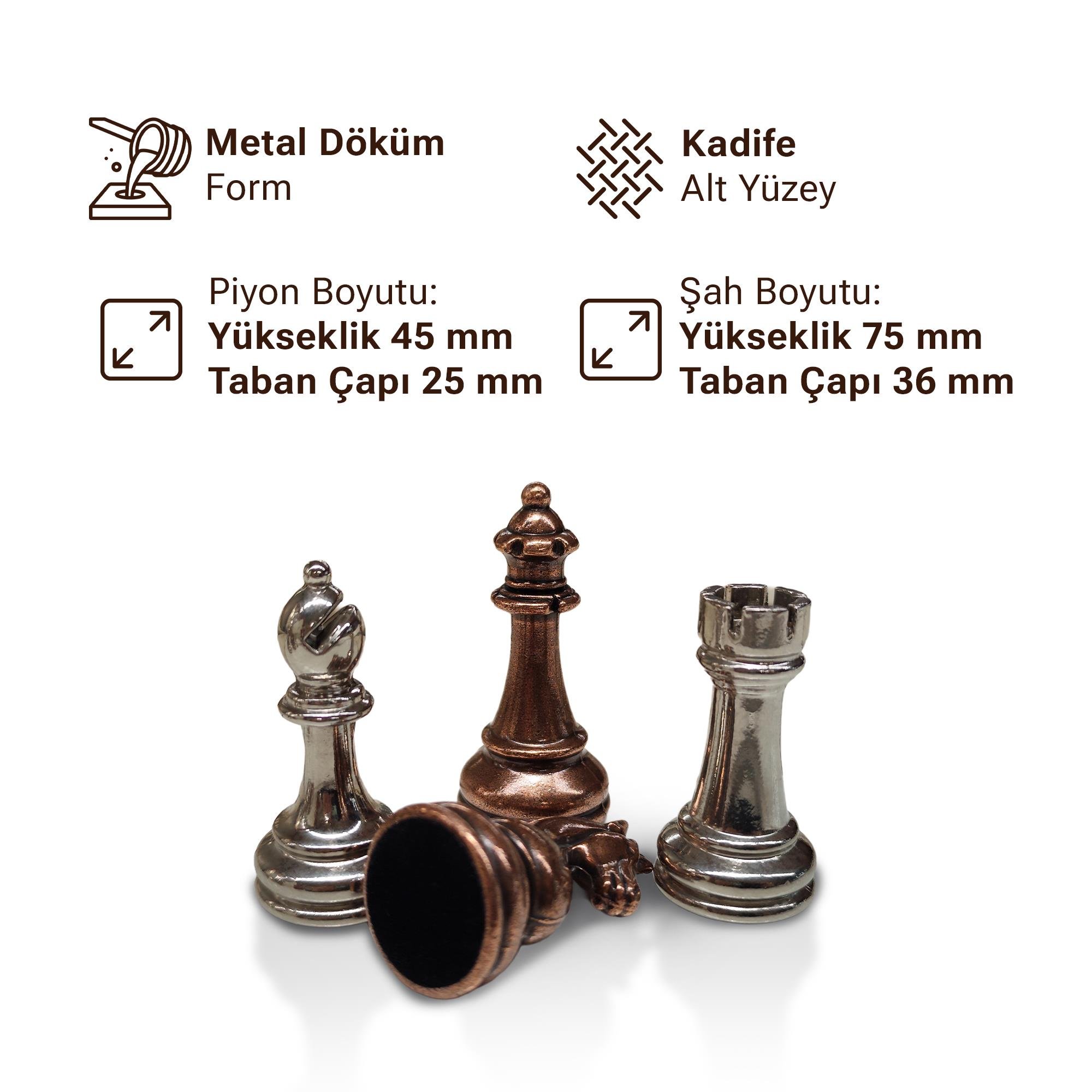 KLASIK METAL SATRANC FİGÜR SETI (5014-BR)