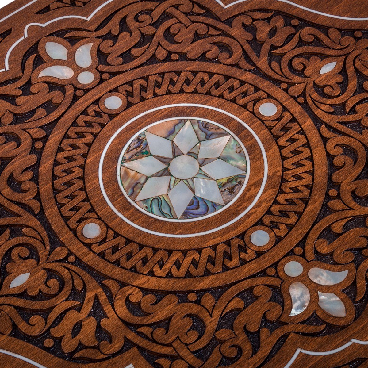 Topkapı Backgammon Set - Green & White Mother of Pearl