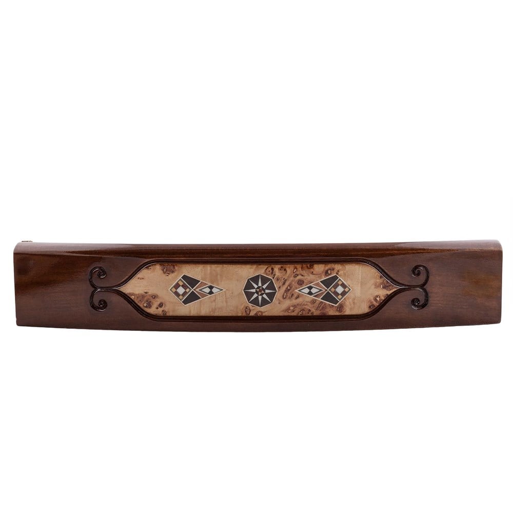 Burl - Ahşap Mozaik İşlemeli Oval Okey Tk
