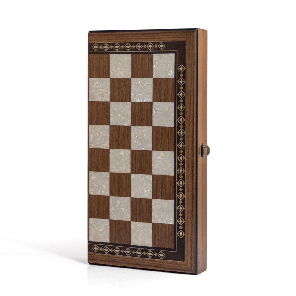 BURSA SATRANÇ  SETİ 40 CM (AHŞAP KLASİK TAŞLI)