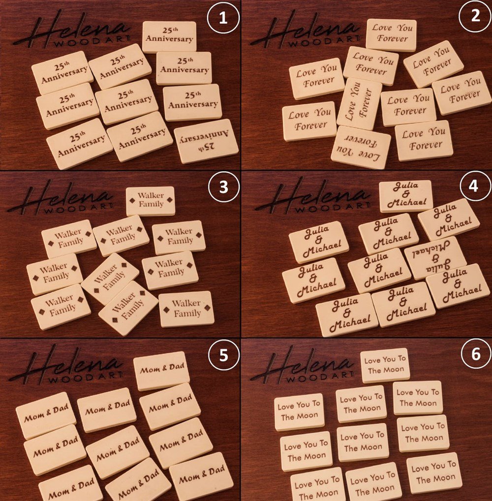 Deniz Dalgası - İsimli Masif Ahşap Okey Takımı