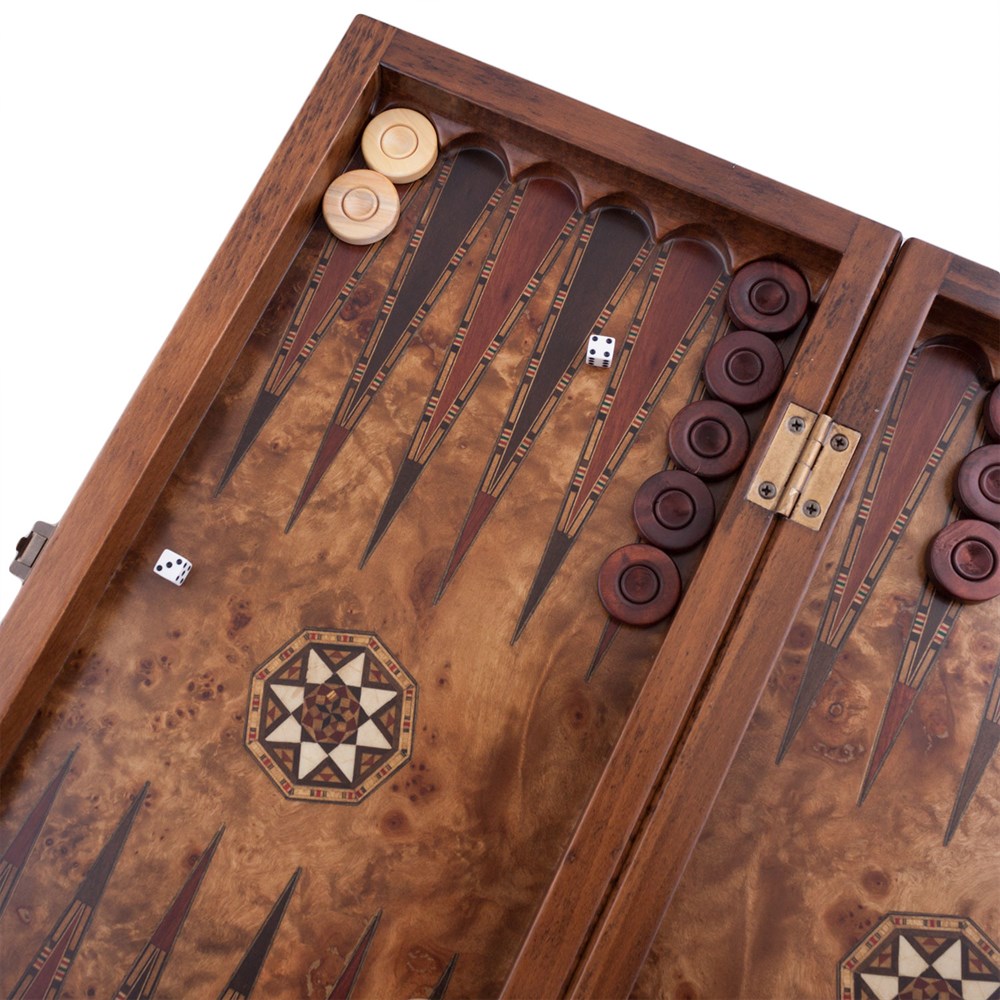 Elegant Backgammon Set - Big | Natural Mazel Veneer