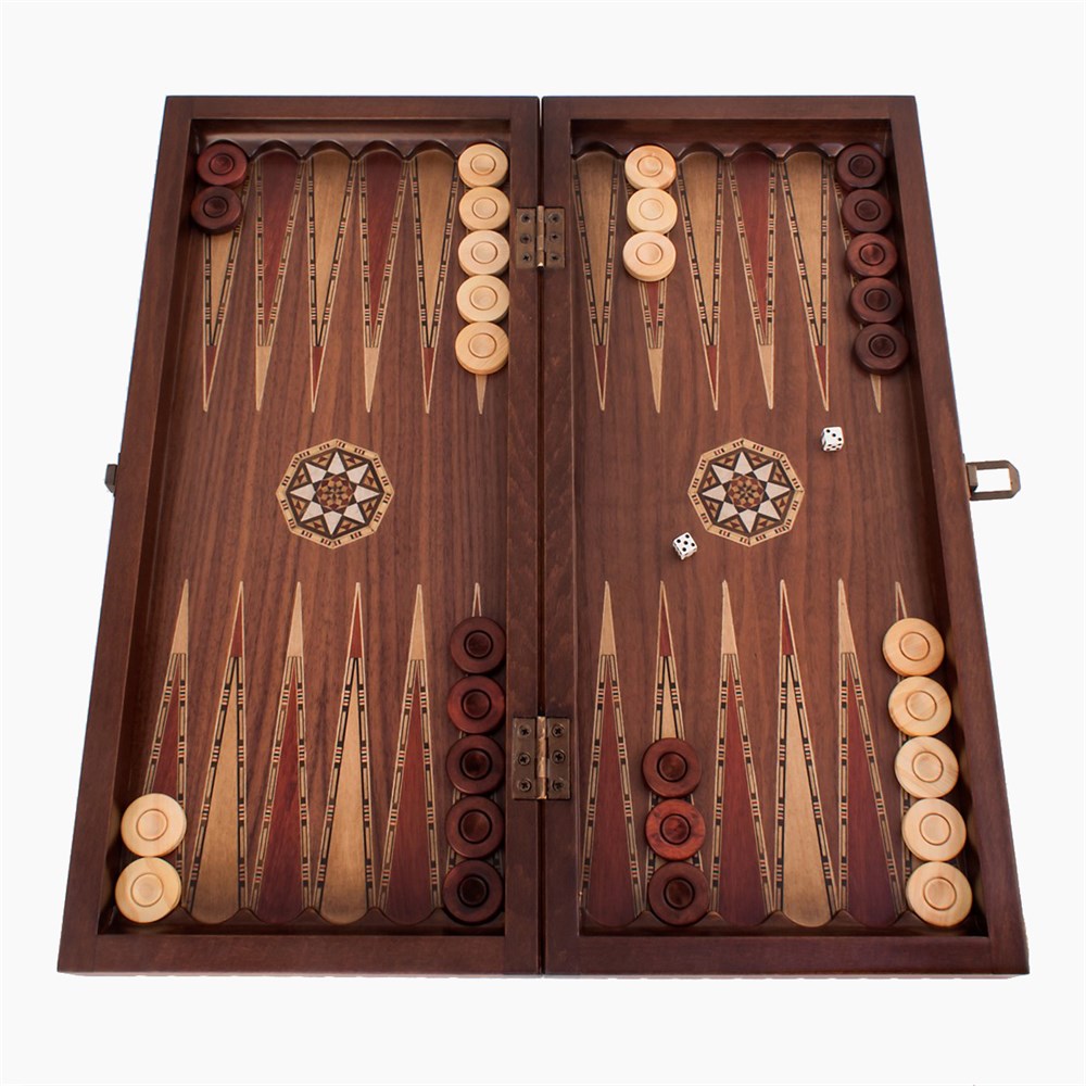 Elegant Backgammon Set - Big | Natura Walnut Veneer