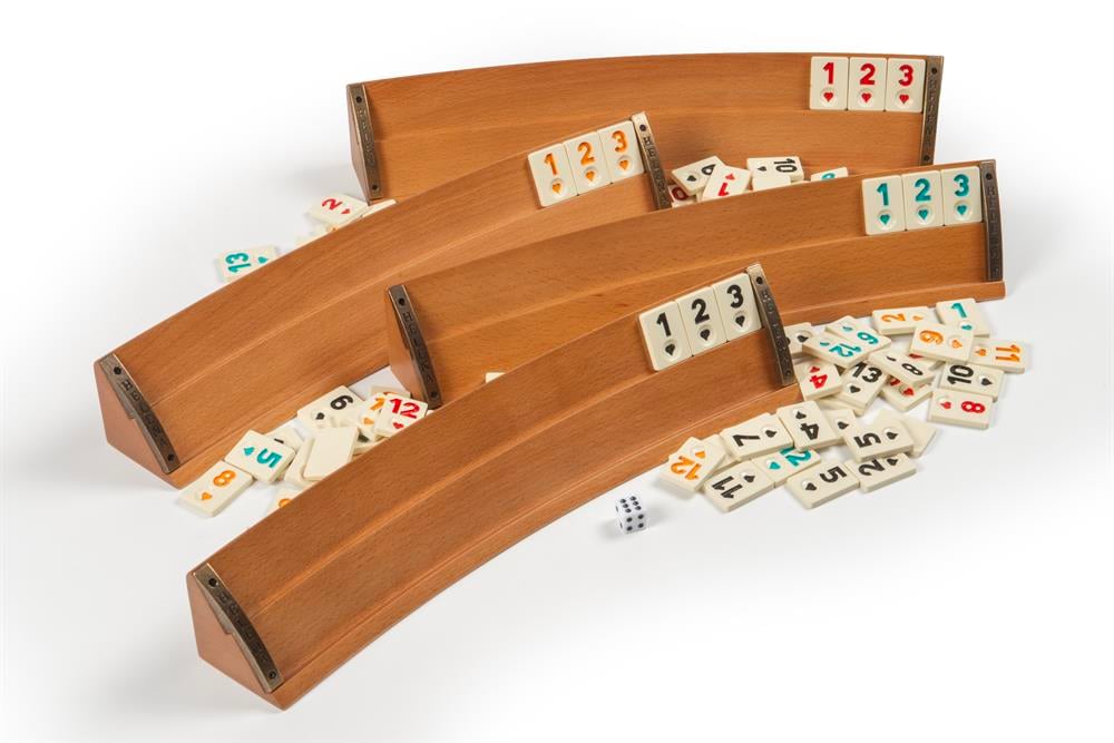 Elliptic Oval Masif Ahşap Okey Takımı Naturel