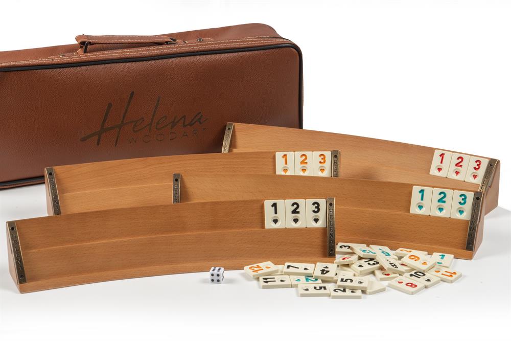 Elliptic Oval Masif Ahşap Okey Takımı Naturel