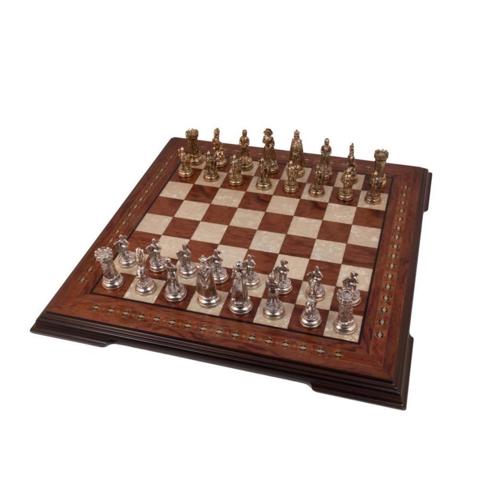 Flat Ayaklı Satranç Seti | Metal Figürlü