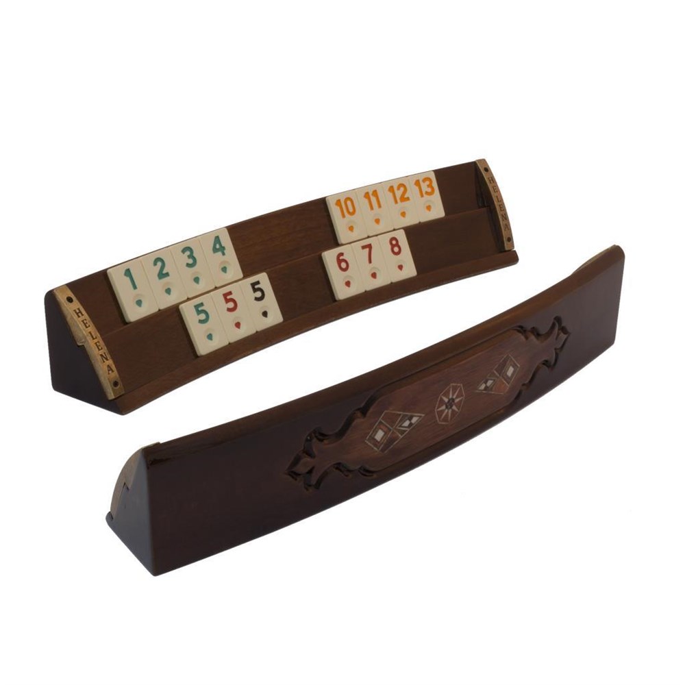 GÜL - AHŞAP MOZAİK İŞLEMELİ OVAL OKEY TK