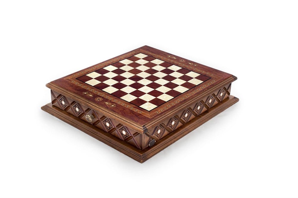 18 inches Istanbul Chess Set - Mother of Pearl inlaid Chess Board