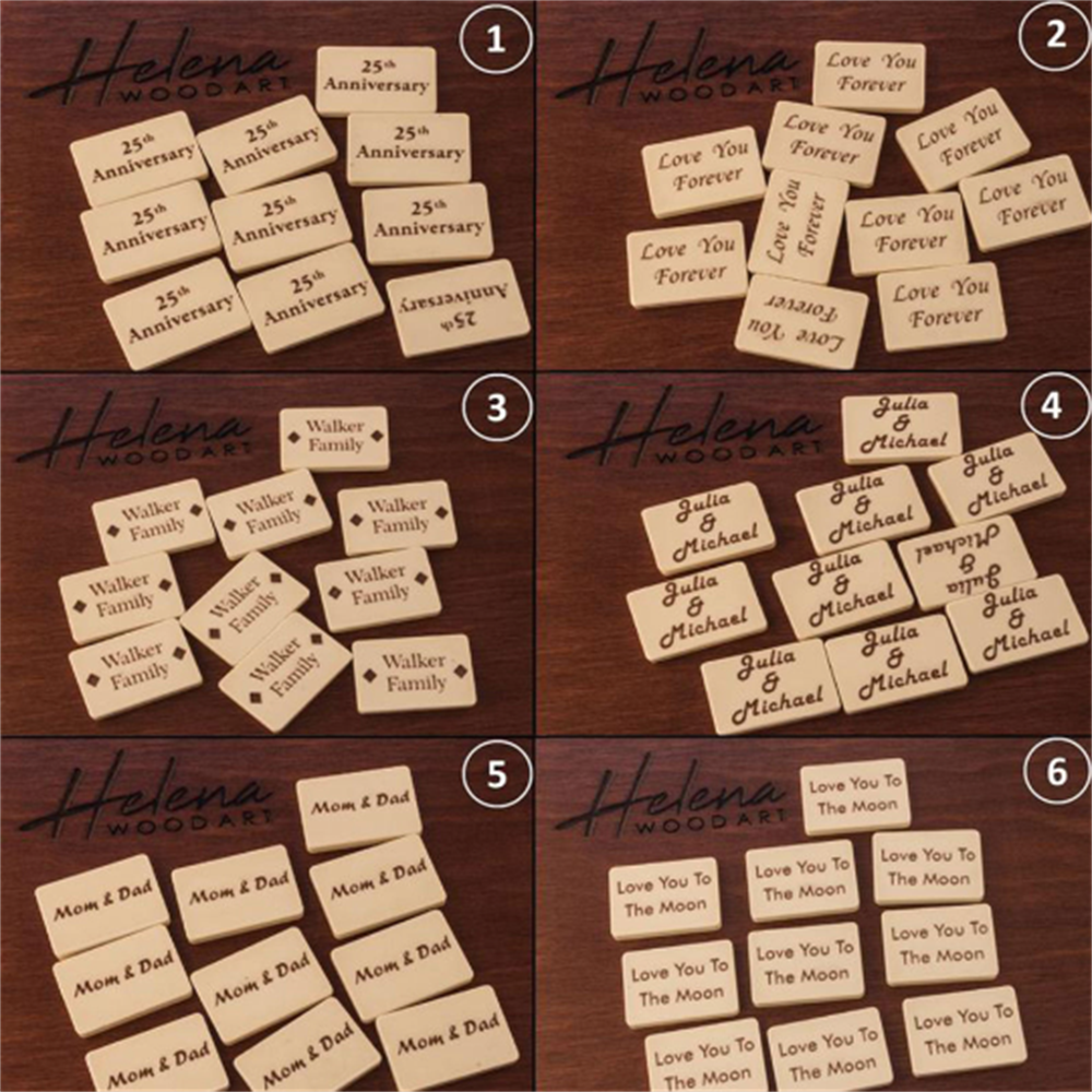 Mosaic Inlaid Wooden Straight Rummikub Game Set | Natural Walnut Veneer