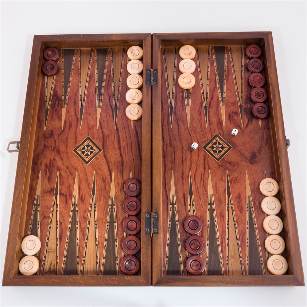 Classic Inlaid Backgammon Set - Big | Rosewood