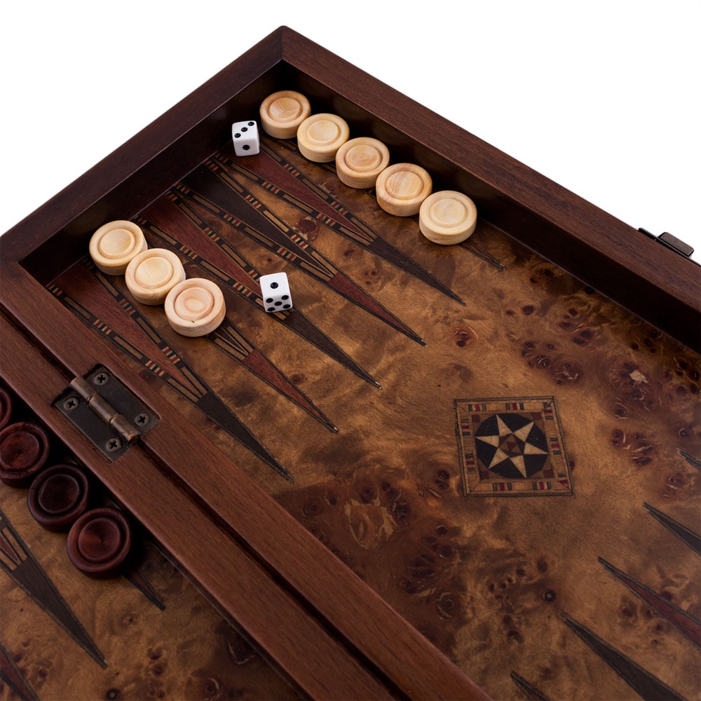 KLASİK TAVLA KÜÇÜK BOY YUVASIZ  (35,5x15,5x5)