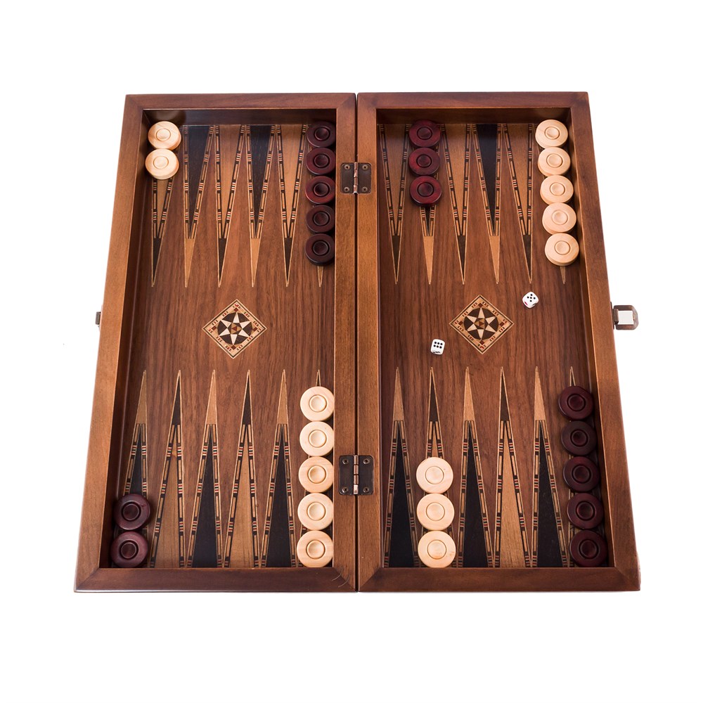 Classic Backgammon Set - Medium | Natural Walnut Veneer