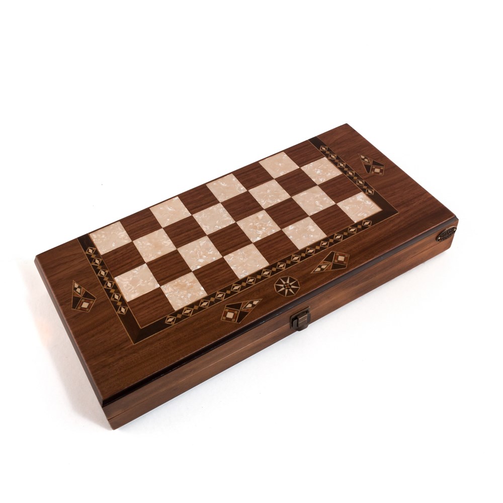 Classic Backgammon Set - Medium | Natural Walnut Veneer