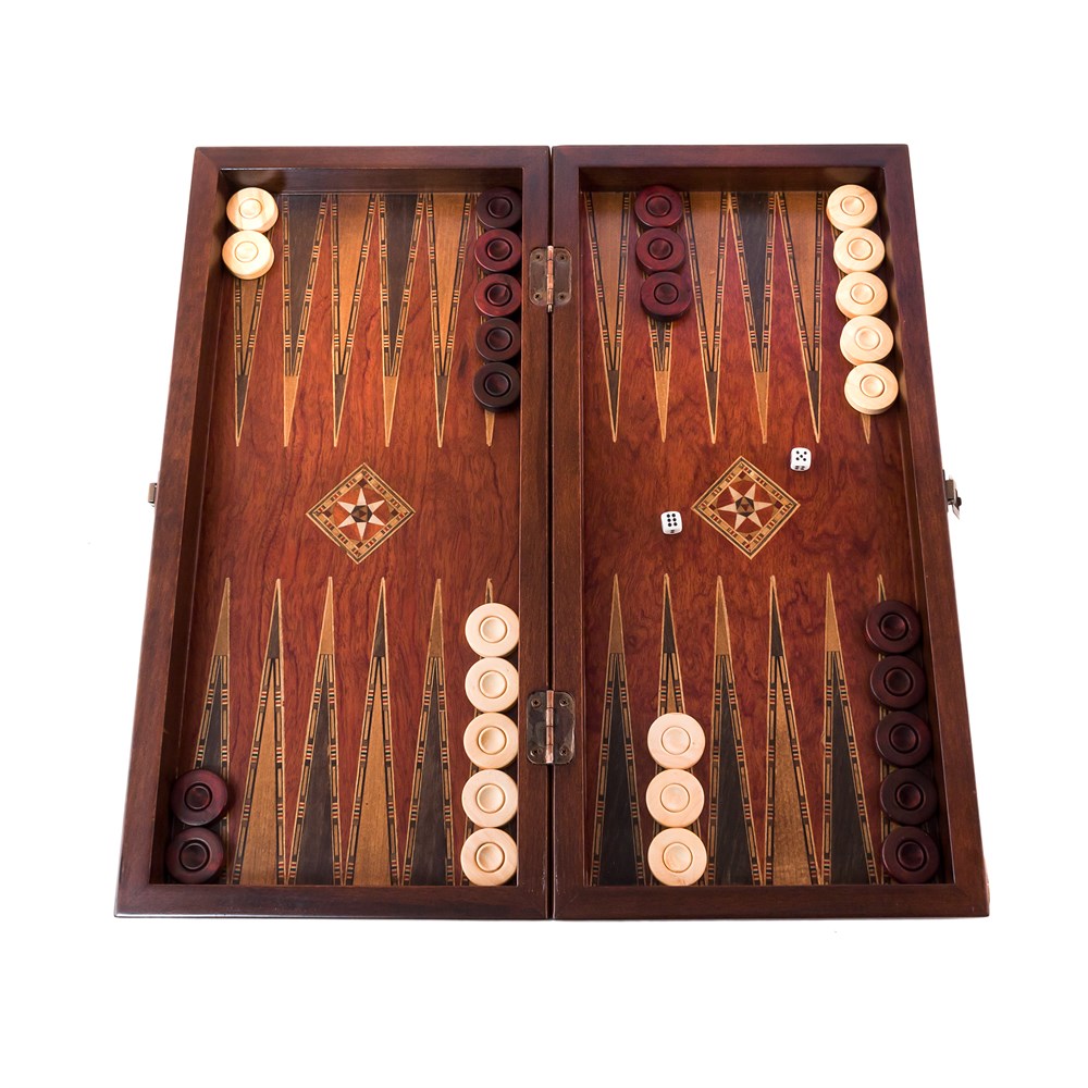 Classic Backgammon Set - Medium | Natural Rosewood Veneer