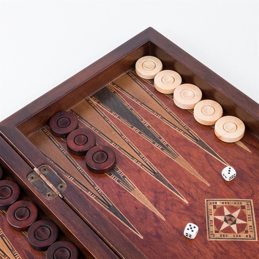 Classic Backgammon Set - Medium | Natural Rosewood Veneer
