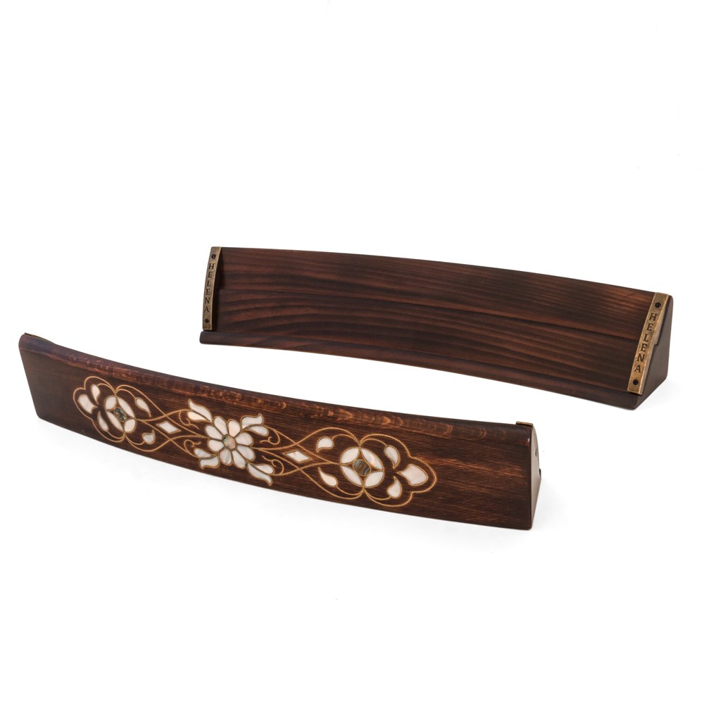 Papatya Desenli Sedef Kakmalı Oymalı Oval Okey Takımı