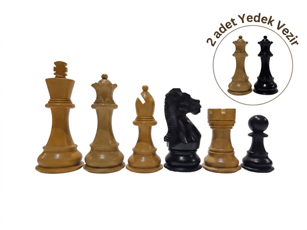 Pro Model Lüks Yedek Vezirli Ahşap Figür 95 mm