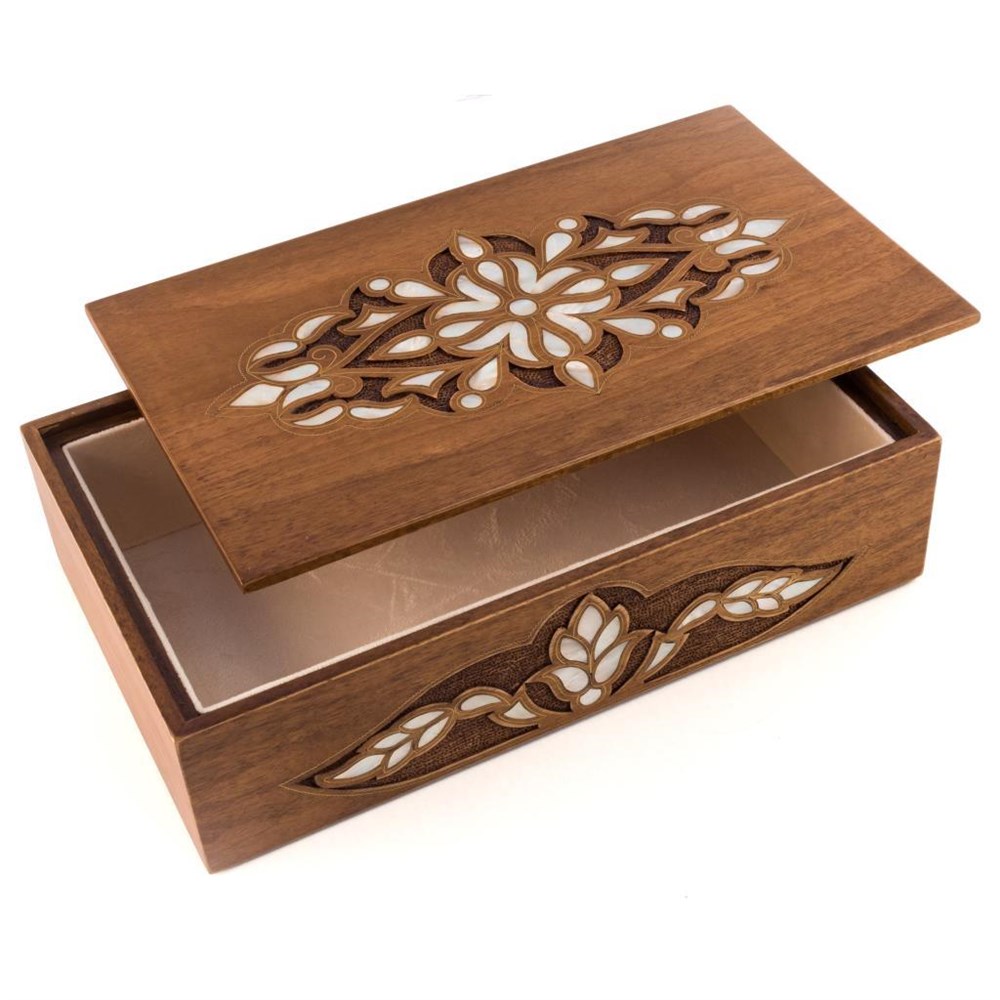 SEDEFLİ  KAPAKLI CEVİZ KUTU(35*21*9 cm)