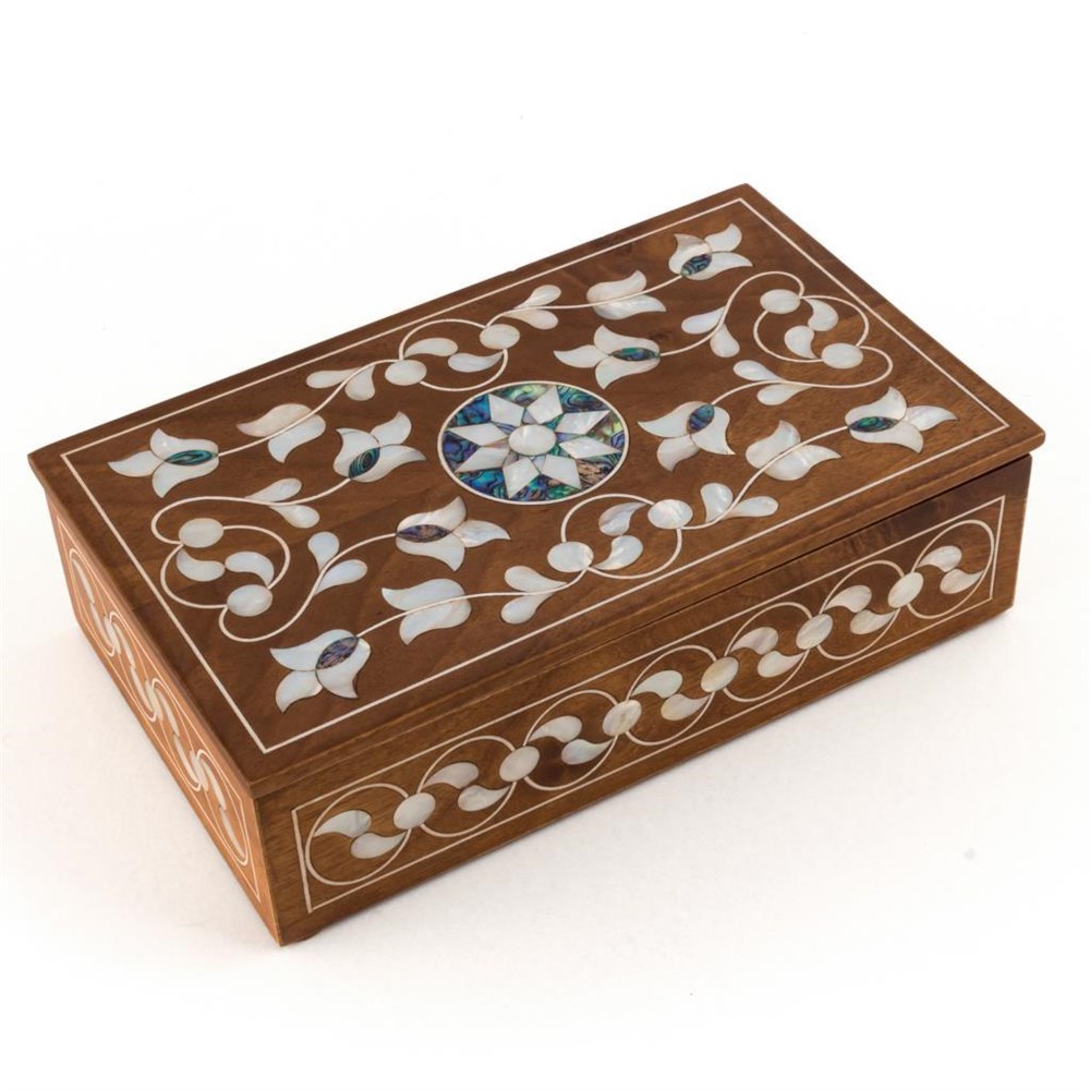 YEŞİL YOĞUN SEDEFLİ  KAPAKLI CVZ KUTU(30*18*9 cm)