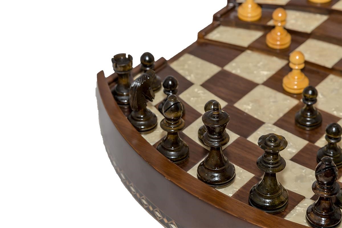 Arena Luxo Chess Set 3D Handmade Walnut Madeira Maciça Jogo De Tabuleiro  Tamanho Grande Tabuleiro de Xadrez | Com Damas de Metal Figurado Mosaico