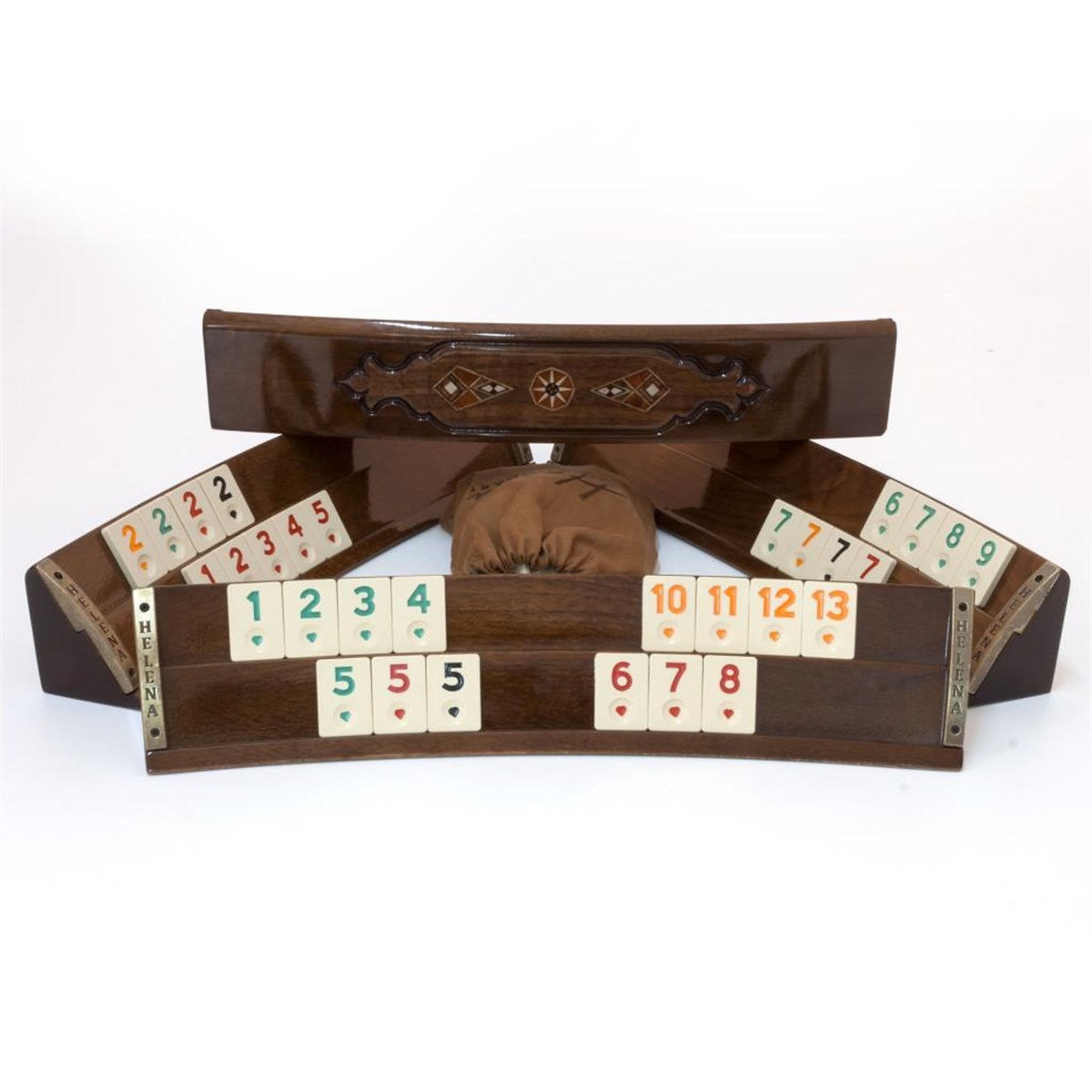 CEVİZ - AHŞAP MOZAİK İŞLEMELİ OVAL OKEY TKHelena Wood Art2636.WAL