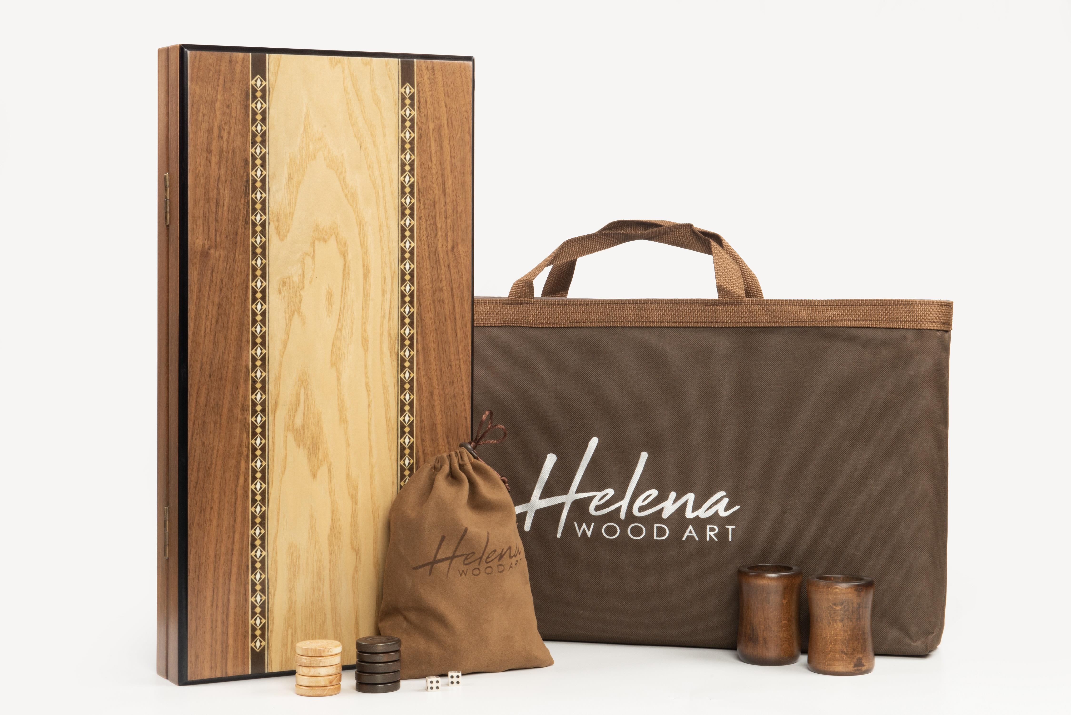 EKO TAVLA DAMASIZ ÇİZGİLİ MOZAiKLi   (49x25x7 cm)Helena Wood Art2245.WAL