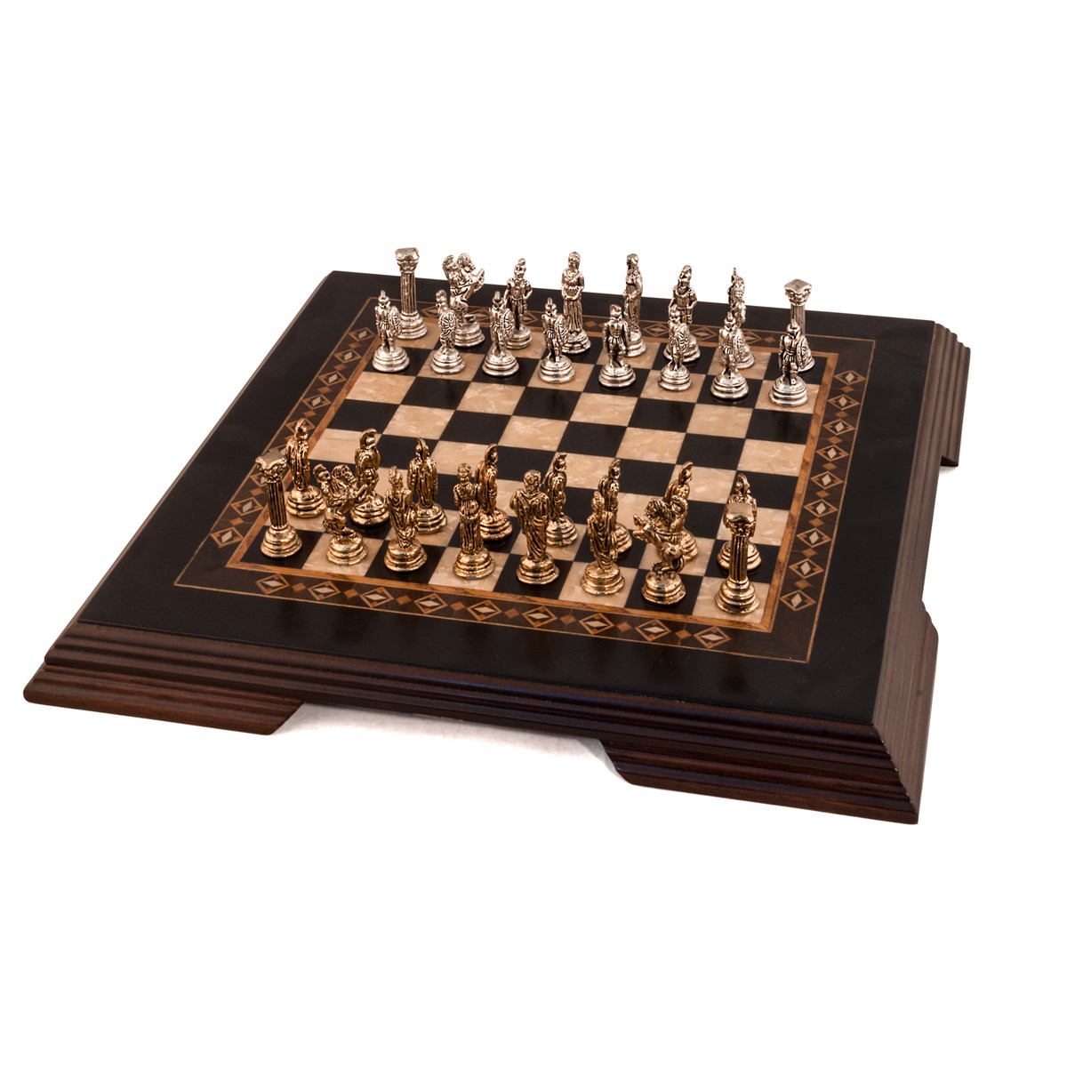 FLAT SİYAH AYAKLI SATRANÇ SETİ  (25 x 25 3 cm) | MİNİHelena Wood Art2653.BLK.5102.150