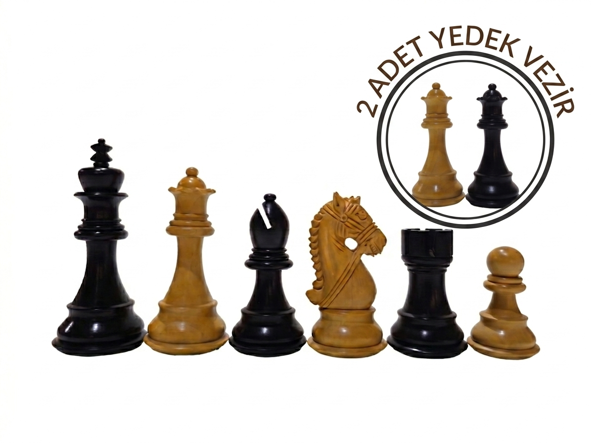 Kral Bridal Yedek Vezirli Ahşap Figür 95 mmHelena Wood Art17675
