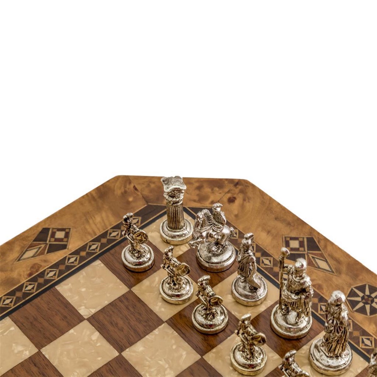 Octagon Sml Mazel Satranç Seti | Metal Figürlü