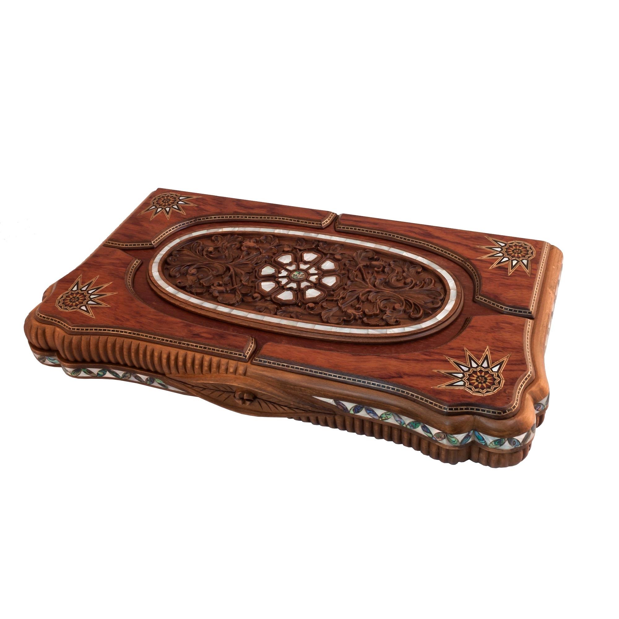 OTTOMAN GRAND SEDEF MOZAİK TAVLA | GÜLHelena Wood Art2285.ROS