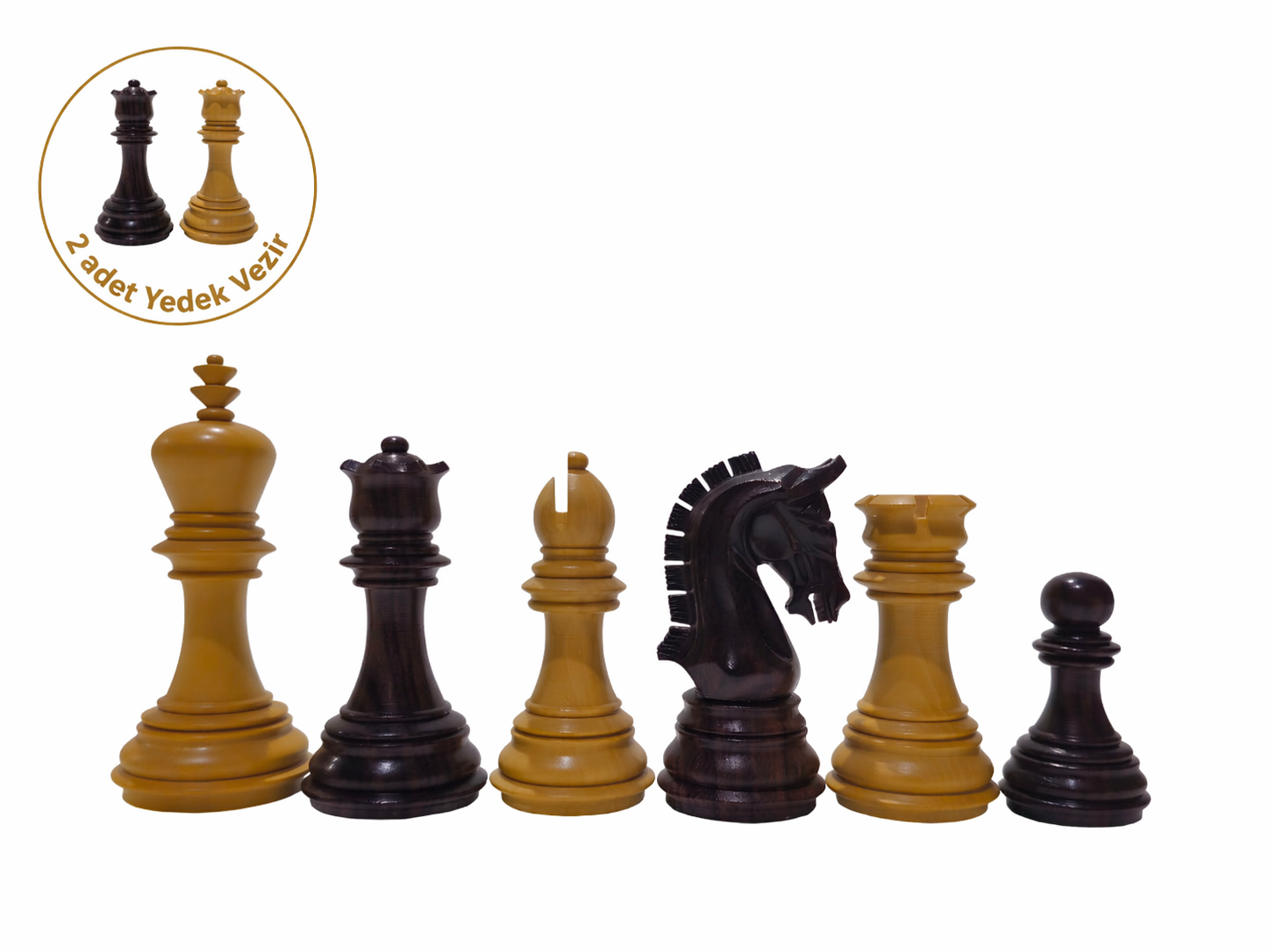 Yeni Imperial Yedek Vezirli Ahşap Satranç Figür 95 mmHelena Wood Art17686