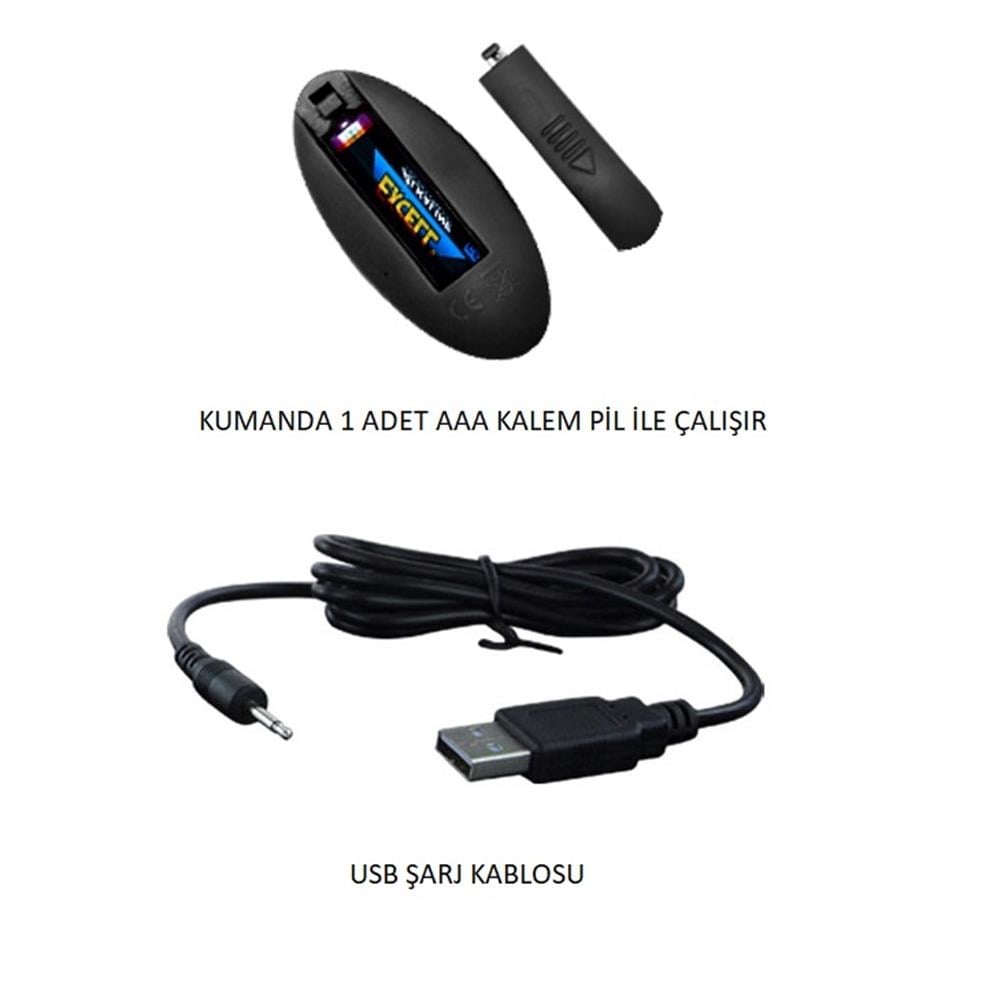 USB Şarjlı Uzaktan Kumandalı 4 Titreşim & 4 İleri Geri Hareketli Anal Plug