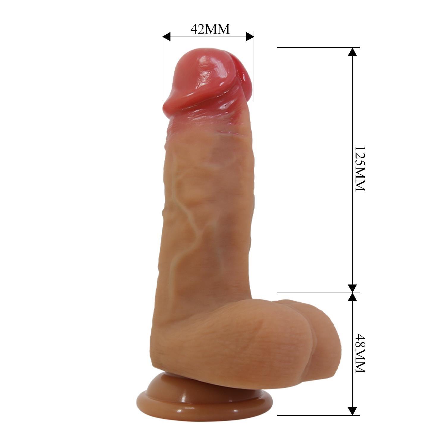 17,3 cm Belden Bağlamalı İçi Dolu Strapon Melez Penis - Fogg