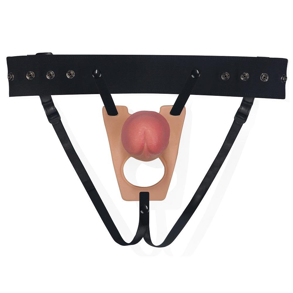 21,5 cm Belden Bağlamalı Oxford İçi Boş Strapon Dildo